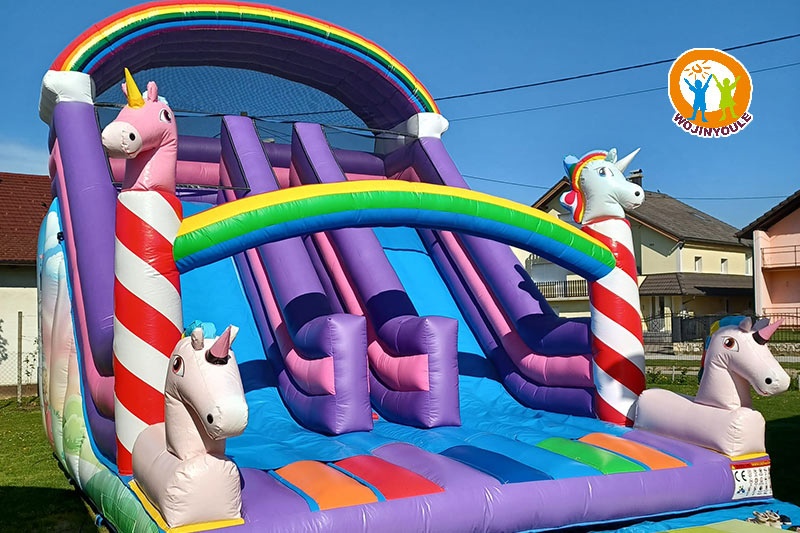 DS242 Rainbow Unicorn Inflatable Dry Slide
