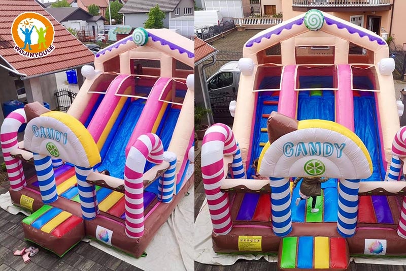 WB536 Candy Inflatable Park Fun City Bouncy Castle Dual Slide