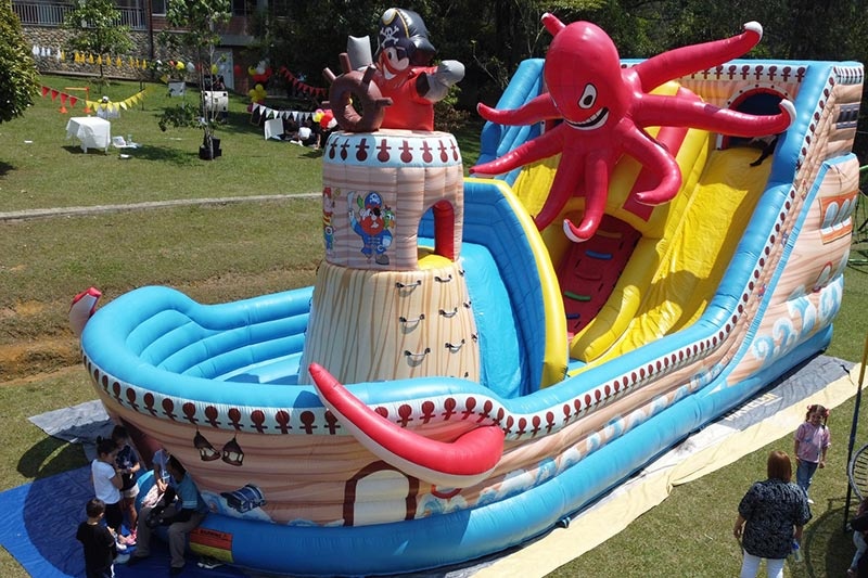 DS243 Pirate Ship Adventure Octopus Inflatable Dry Slide