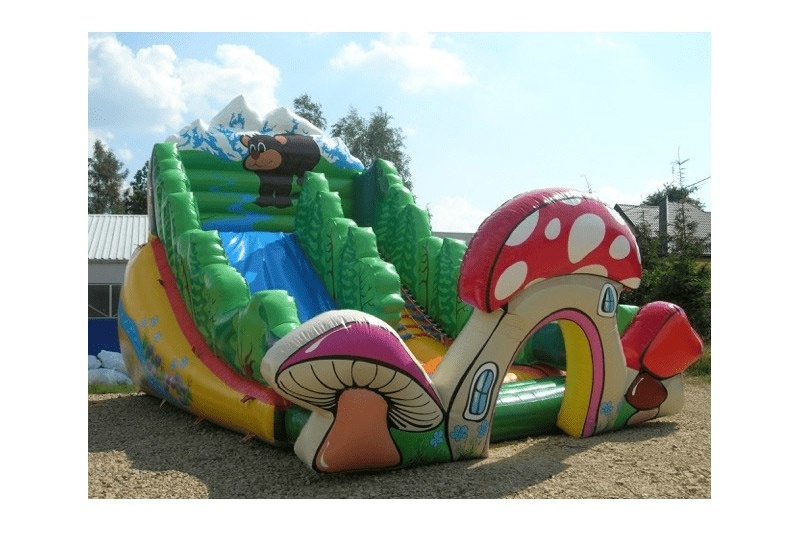 DS254 Bear Mushroom 24ft Tall Inflatable Dry Slide