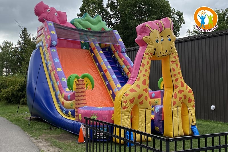 DS245 Big Girafes 24ft Tall Inflatable Dry Slide