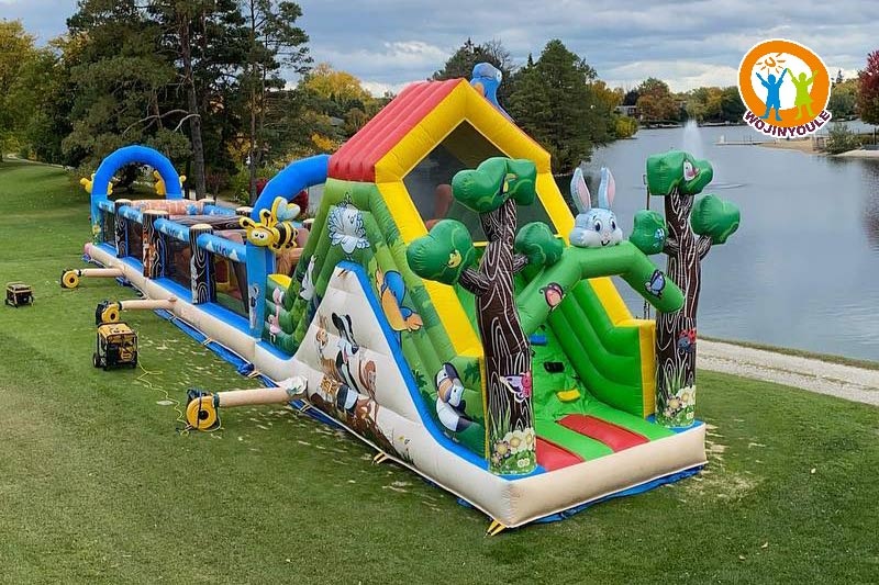 OC041 72ft Long Forest Adventure Inflatable Obstacle Course