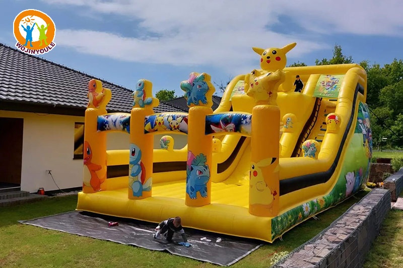 DS289 20ft Tall Pikachu Dual Lane Inflatable Dry Slide
