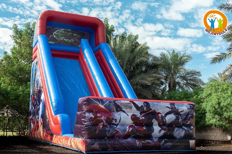 DS297 23ft Tall Super Heros Inflatable Dry Slide