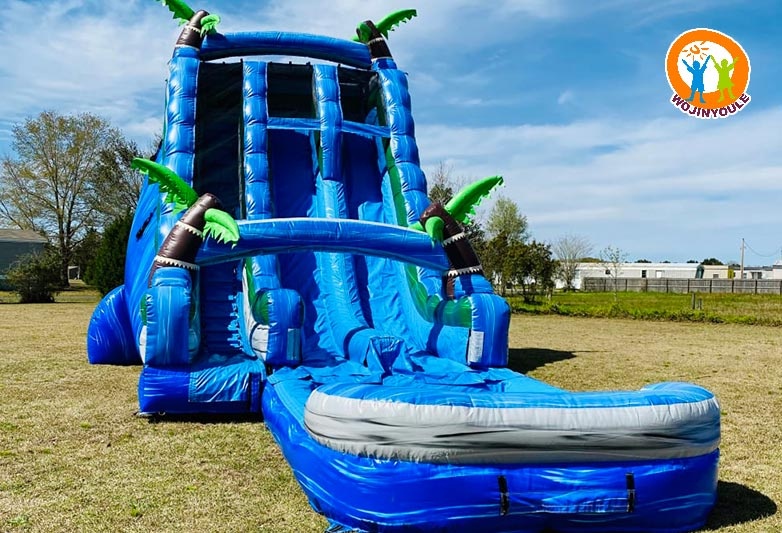 WW168 Hurricane 23ft Tall Dual Lane Inflatable Water Slide with Pool