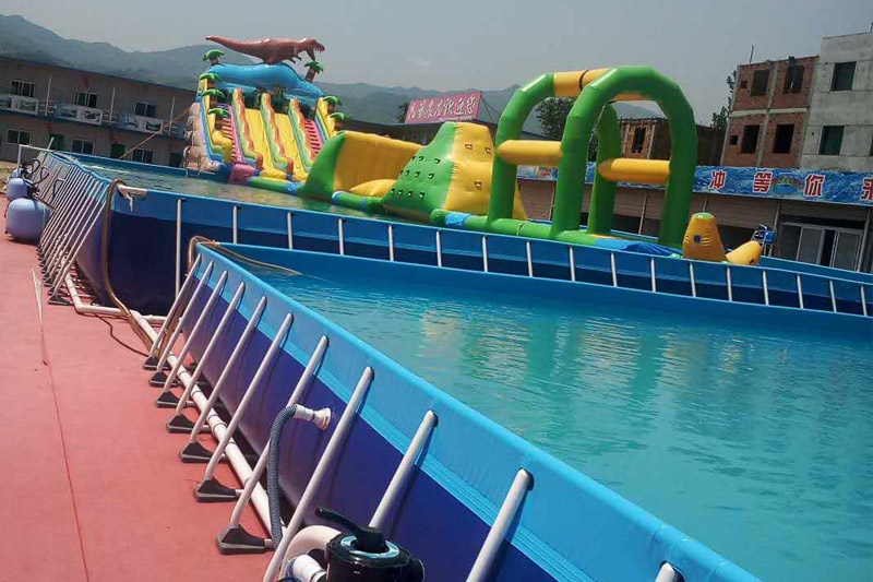 Best Selling Metal Framed Swimming Pools Dinosaur Slides