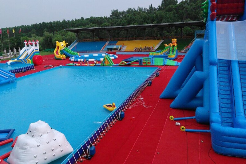 Rectangle Steel Frame Pool Metal Framed Swimming Pools Wave Slides