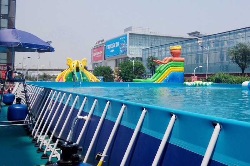 Rectangle Steel Frame Pool Metal Framed Swimming Pools Castle Slides for Sale