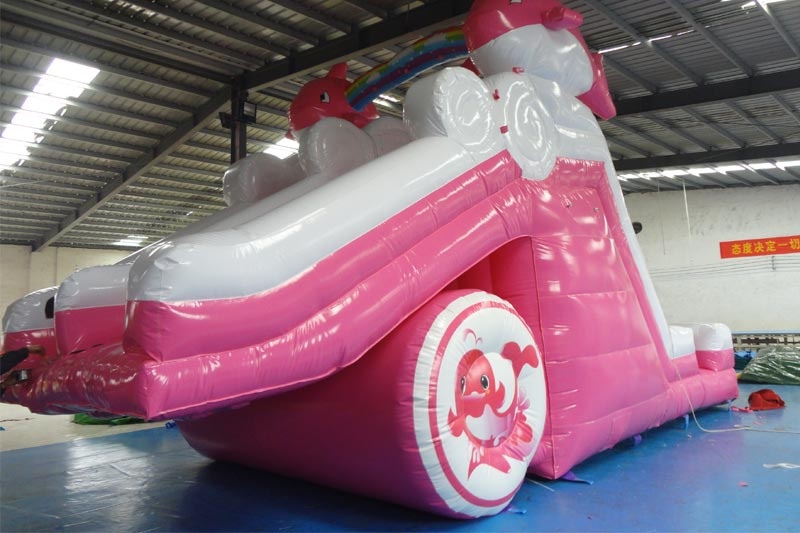WW098 New Pink Dolphin Inflatable Water Slides for metal frame pool