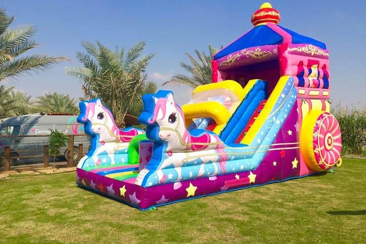 DS064 21FT Princess Carriage Slide Inflatable Dry Slide