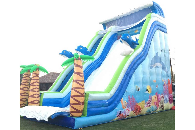 DS068 33FT Ocean Slide Inflatable Dry Slide with Mat
