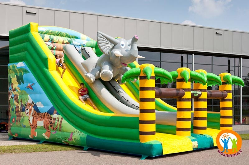 DS108 22ft Jungle World Elephant Inflatable Dry Slide