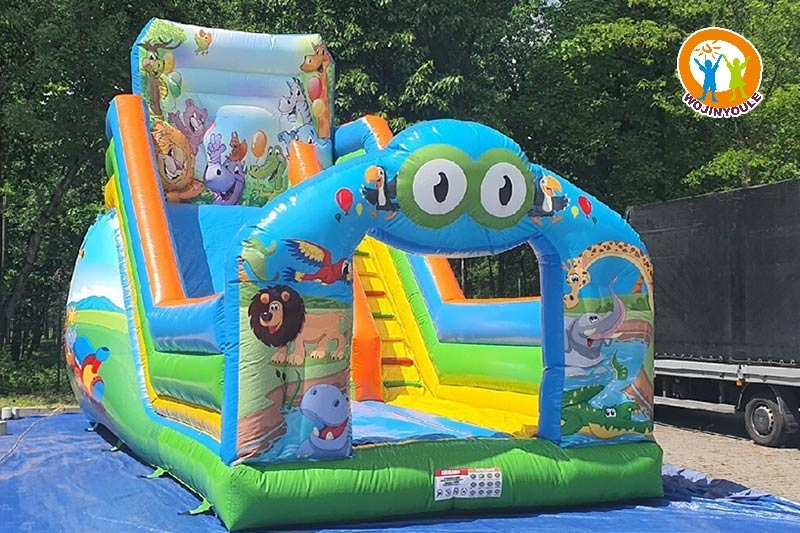 DS035 20ft Tall Jungle Theme Animals Inflatable Dry Slide