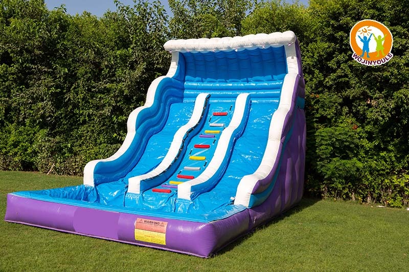WW105 Purple Dual Lanel Inflatable Water Slide Pool Set
