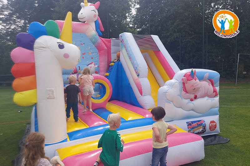 WB402 Unicorn Inflatable Dry Combo Bounce Slide Jumping Castle