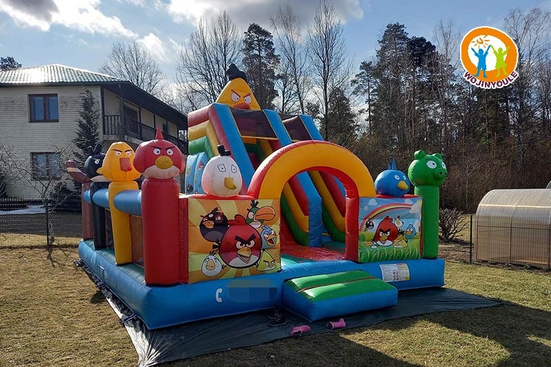 WB756 Angry Bird Inflatable Dry Combo Bounce Slide Jumping Castle