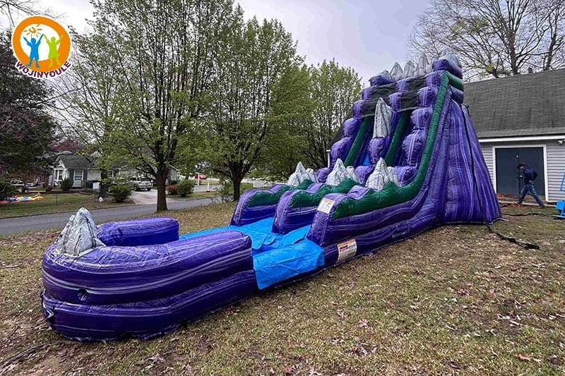 WW178 Purple Avalance 19ft Tall Inflatable Water Slide with Pool