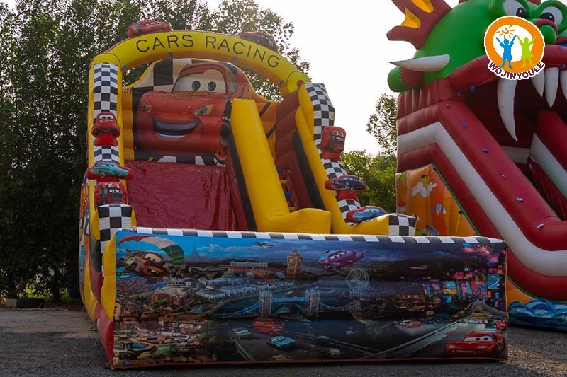 WW181 20ft Tall Car Racing Inflatable Water Slide w/ Pool