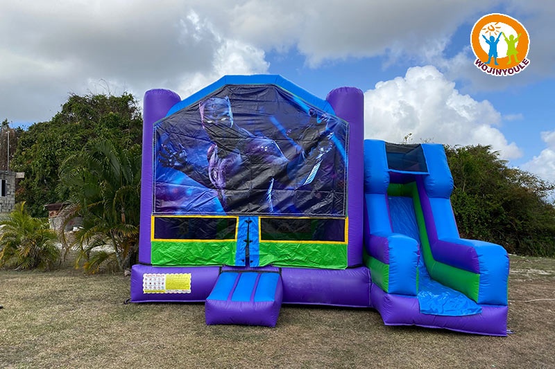 WB786 Black Panther Inflatable Combo Jumping Castle Slide