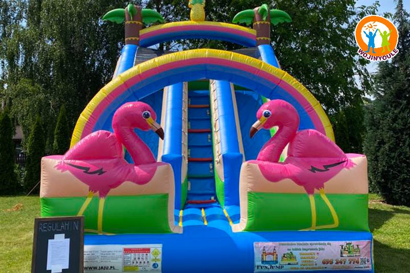 WB788 Flamingo Dual Lane Inflatable Jumping Castle Slide