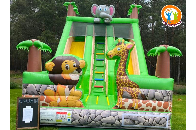 WB789 Animals Dual Lane Inflatable Jumping Castle Slide