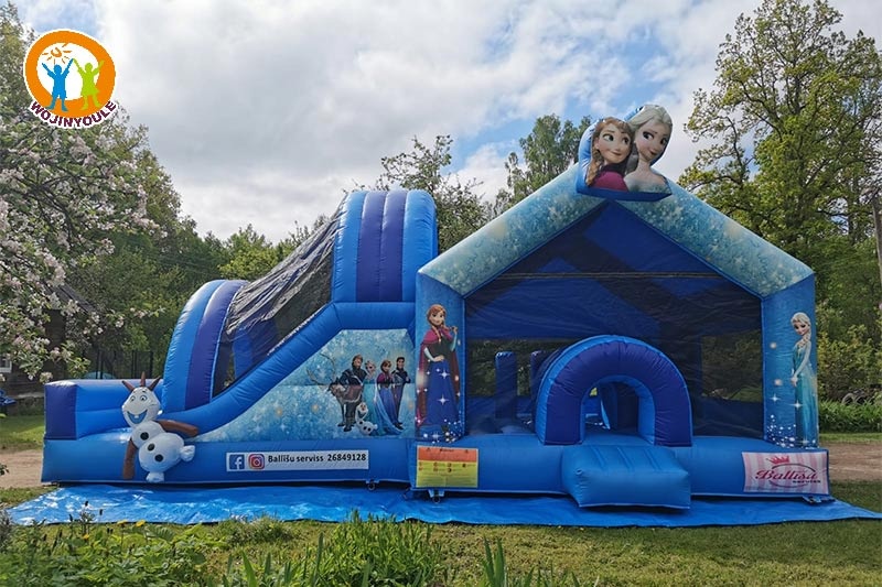 WB793 Frozen Inflatable Dry Combo Jumping Castle Slide