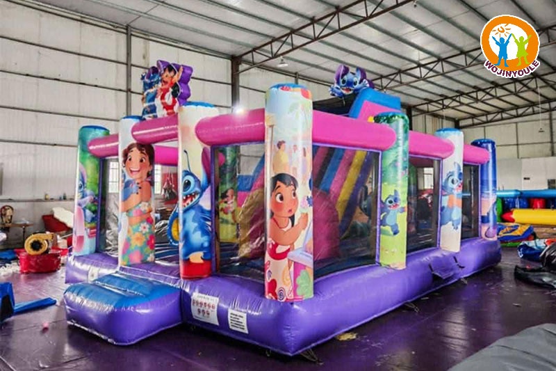 WB796 Stitch Inflatable Dry Combo Jumping Castle Slide