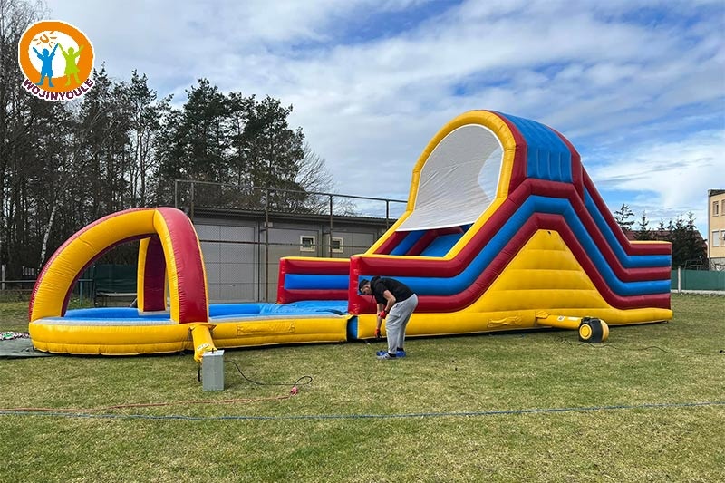 WW188 18m Long Toboggan Inflatable Water Slide with Pool Set