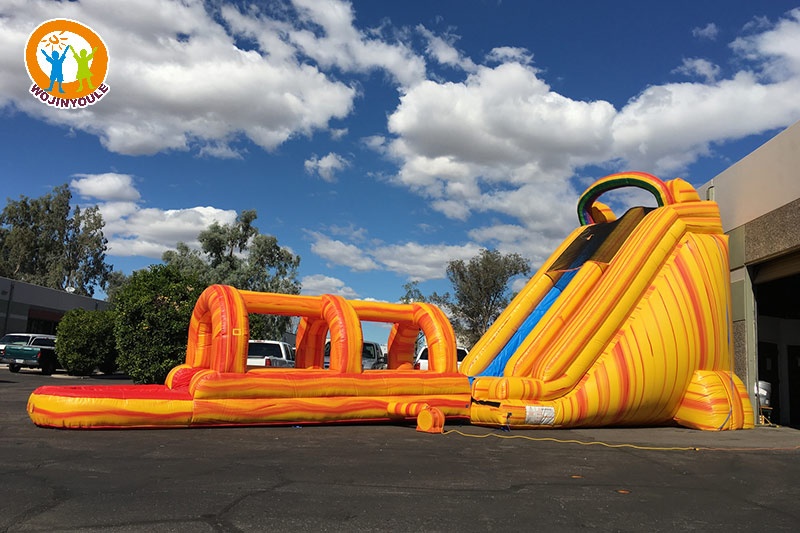 WW189 27ft Tall Yellow Inflatable Water Slide with Slip N' Slide