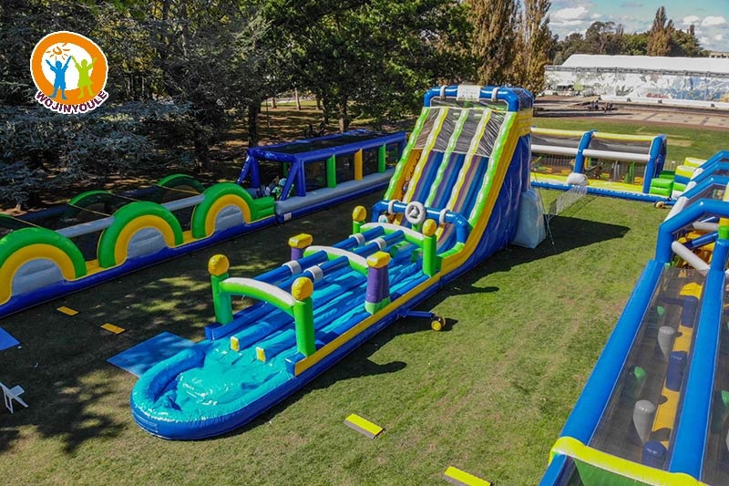WW195 20ft Tall Triple Lanes Inflatable Water Slide with Slip N' Slide