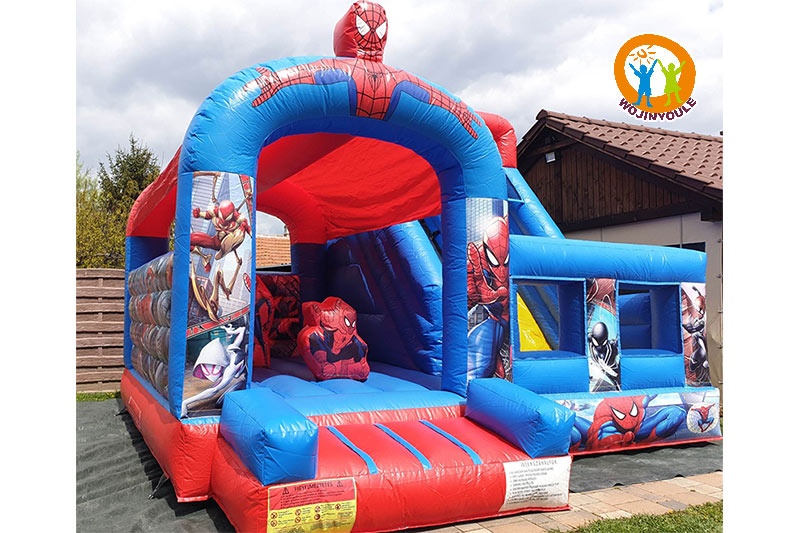 WB818 Spiderman Inflatable Dry Combo Jumping Castle Bouncer Slide