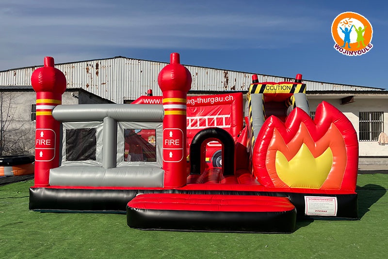 WB856 Fire Truck Jumping Castle Inflatale Combo Bouncer Slide