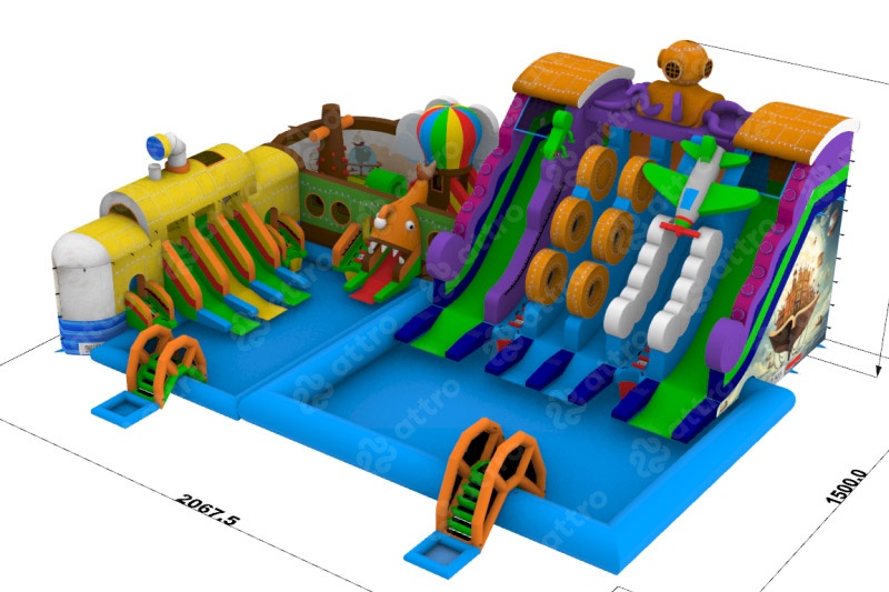 GP067 Ground Pool Water Park Inflatable Playround Water Slide