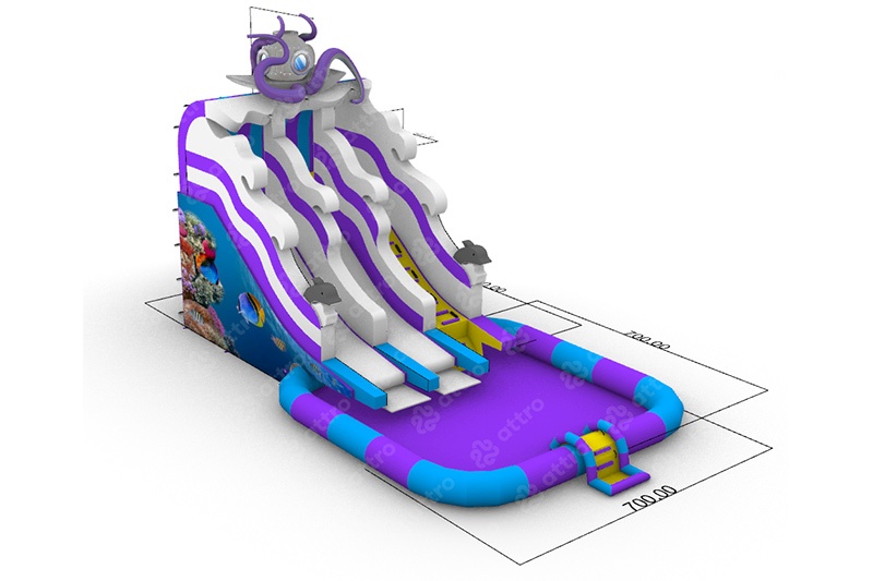 GP071 Octopus Ground Pool Water Park Inflatable Playround Water Slide