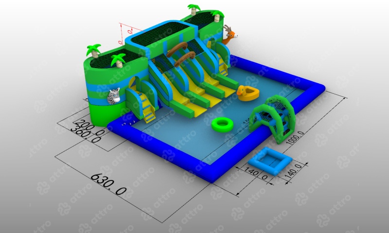 GP069 Ground Pool Water Park Inflatable Playround Water Slide