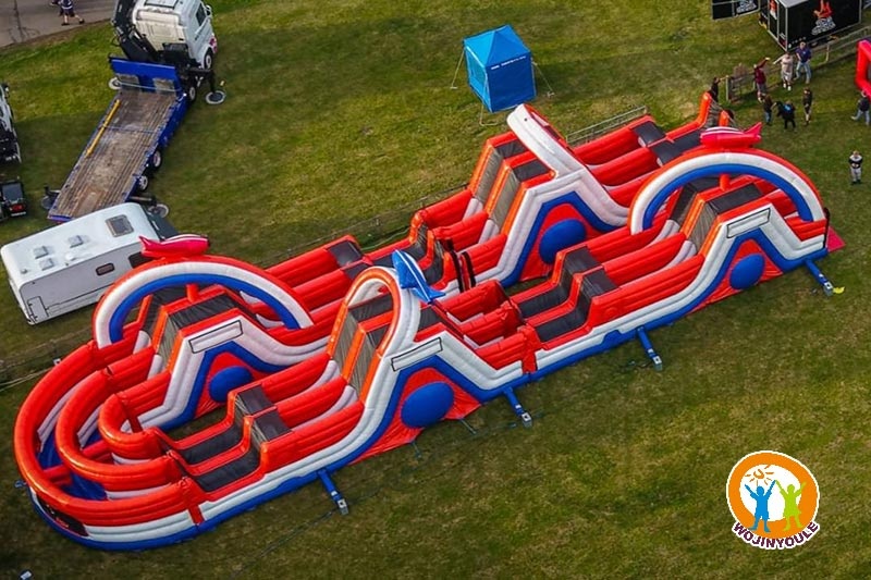 OC269 Outdoor Red Blue Commercial Inflatable Obstacle Course
