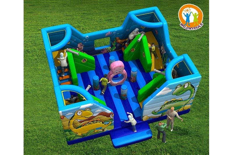 WB477 Commercial Dino Inflatable Bounce House w/ Slides